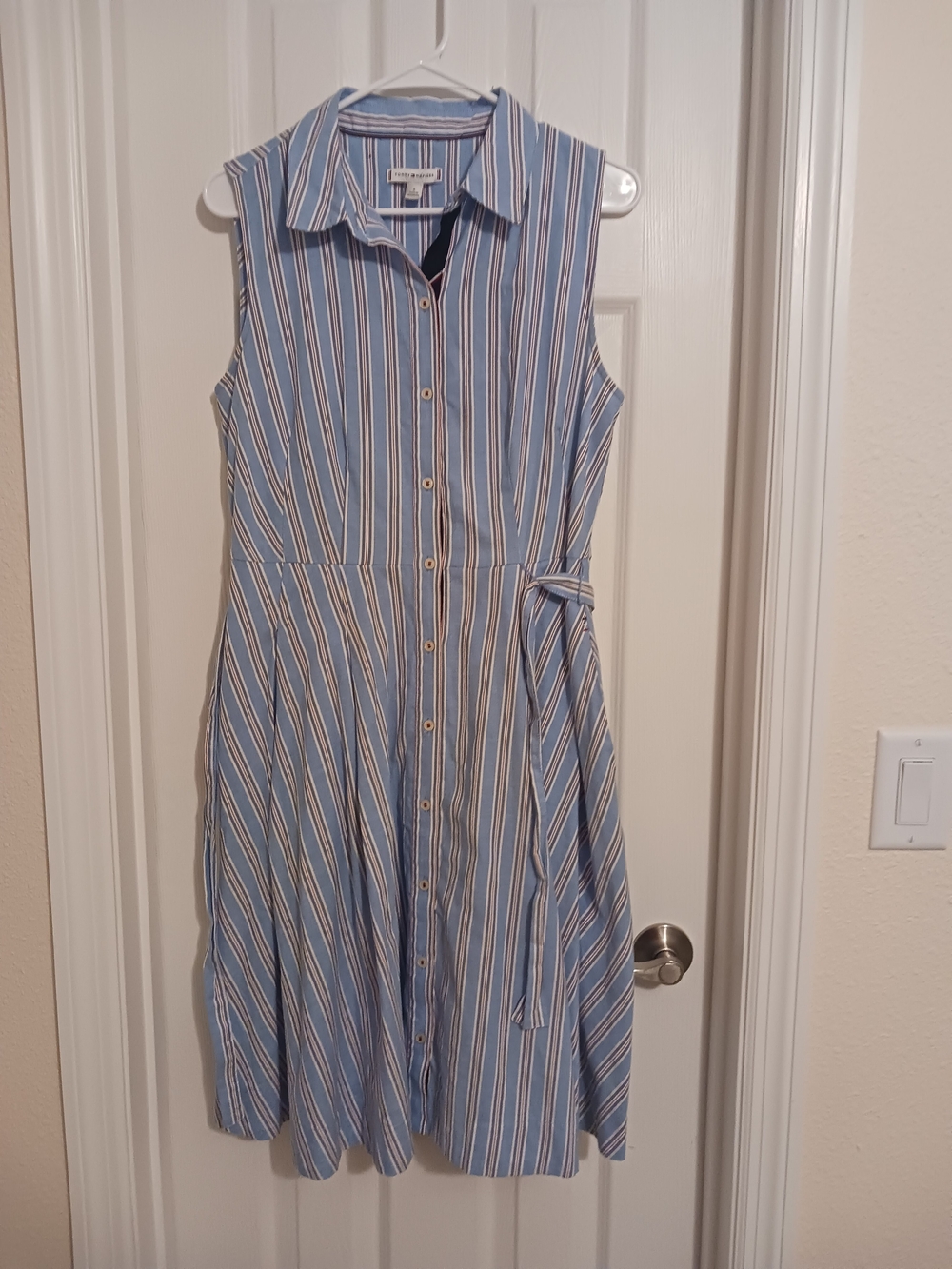 Tommy Hilfiger Women's Midi Striped Dress Coastal Preppy sz 8